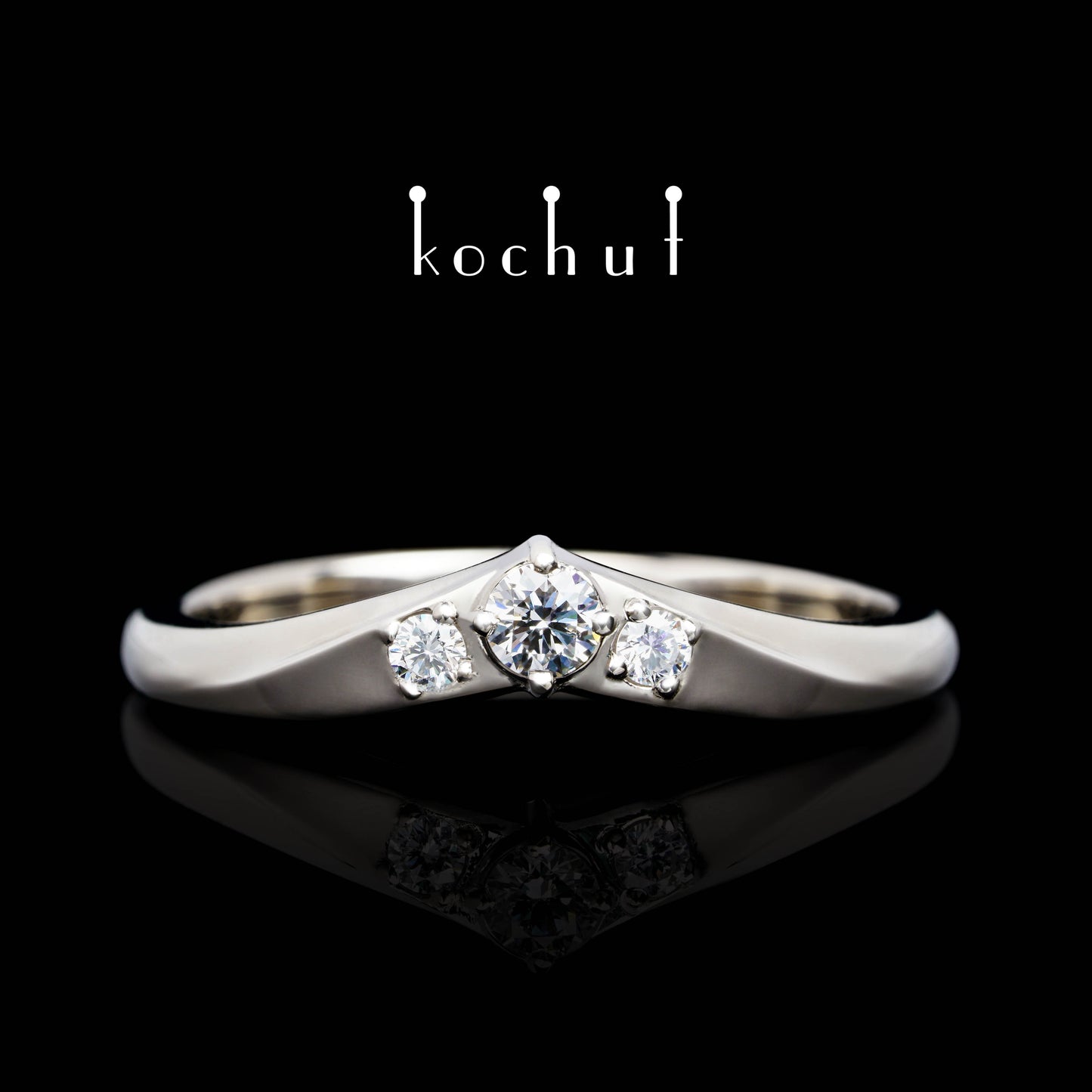 Meine Dame — Ring aus Palladium-Gold mit Diamanten