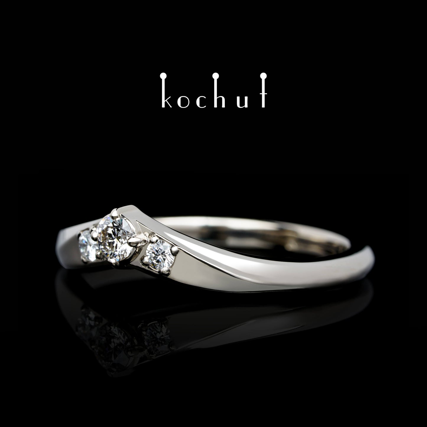 Meine Dame — Ring aus Palladium-Gold mit Diamanten