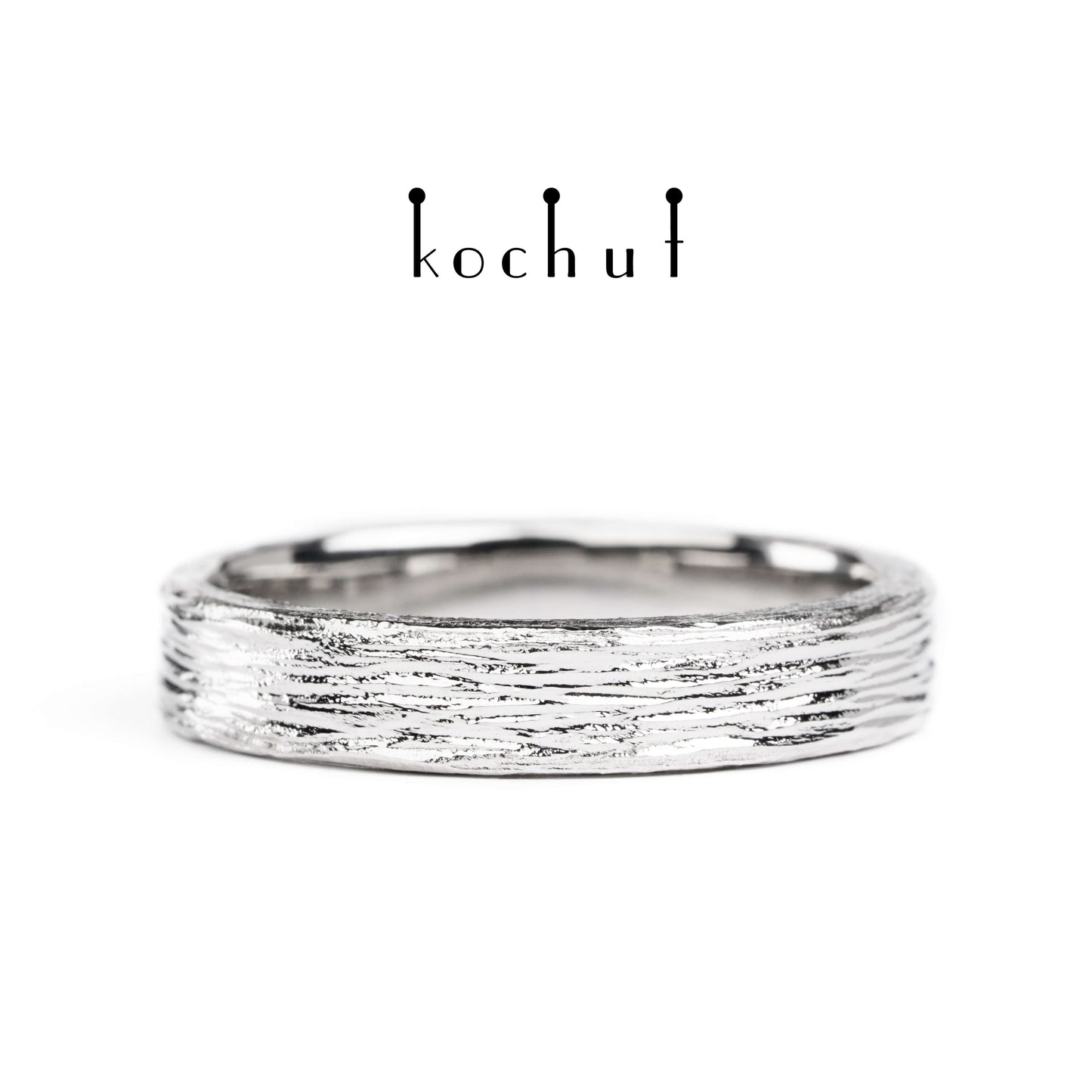 Baumrinde — Ehering aus Platin