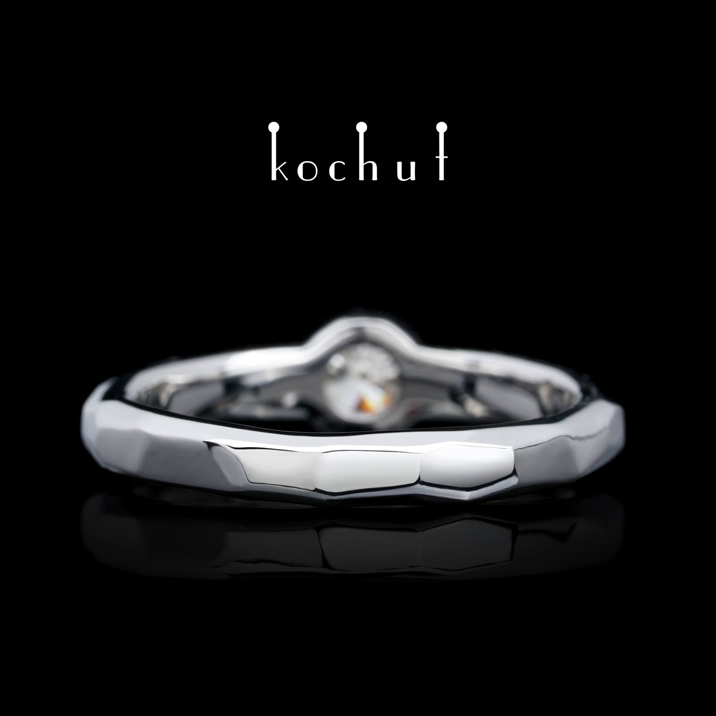 Absolute — Verlobungsring aus Weißgold mit einem Diamanten, rhodiniert mit Weißrhodium