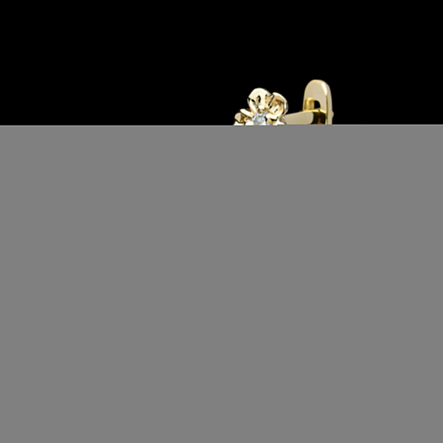 Florale Tiara — Ohrringe aus Gelbgold mit Diamanten