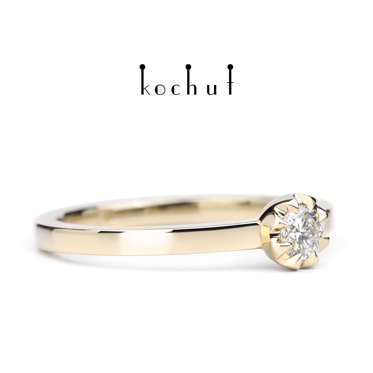 Gipfel der Liebe — Ring aus Gelbgold mit Diamant