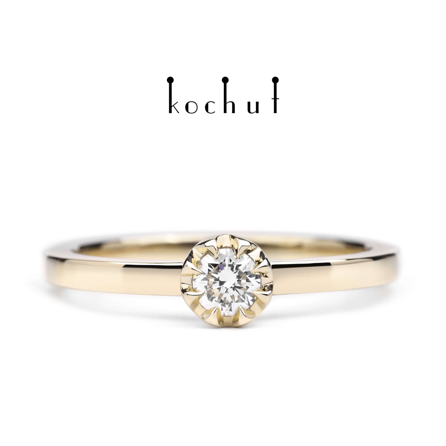 Gipfel der Liebe — Ring aus Gelbgold mit Diamant