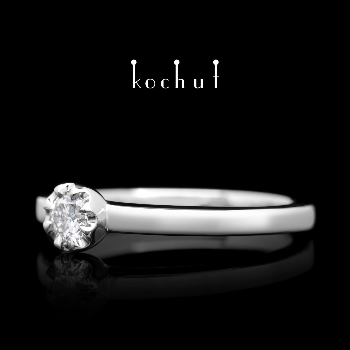 Höhepunkte der Liebe — Platin-Verlobungsring mit Diamant