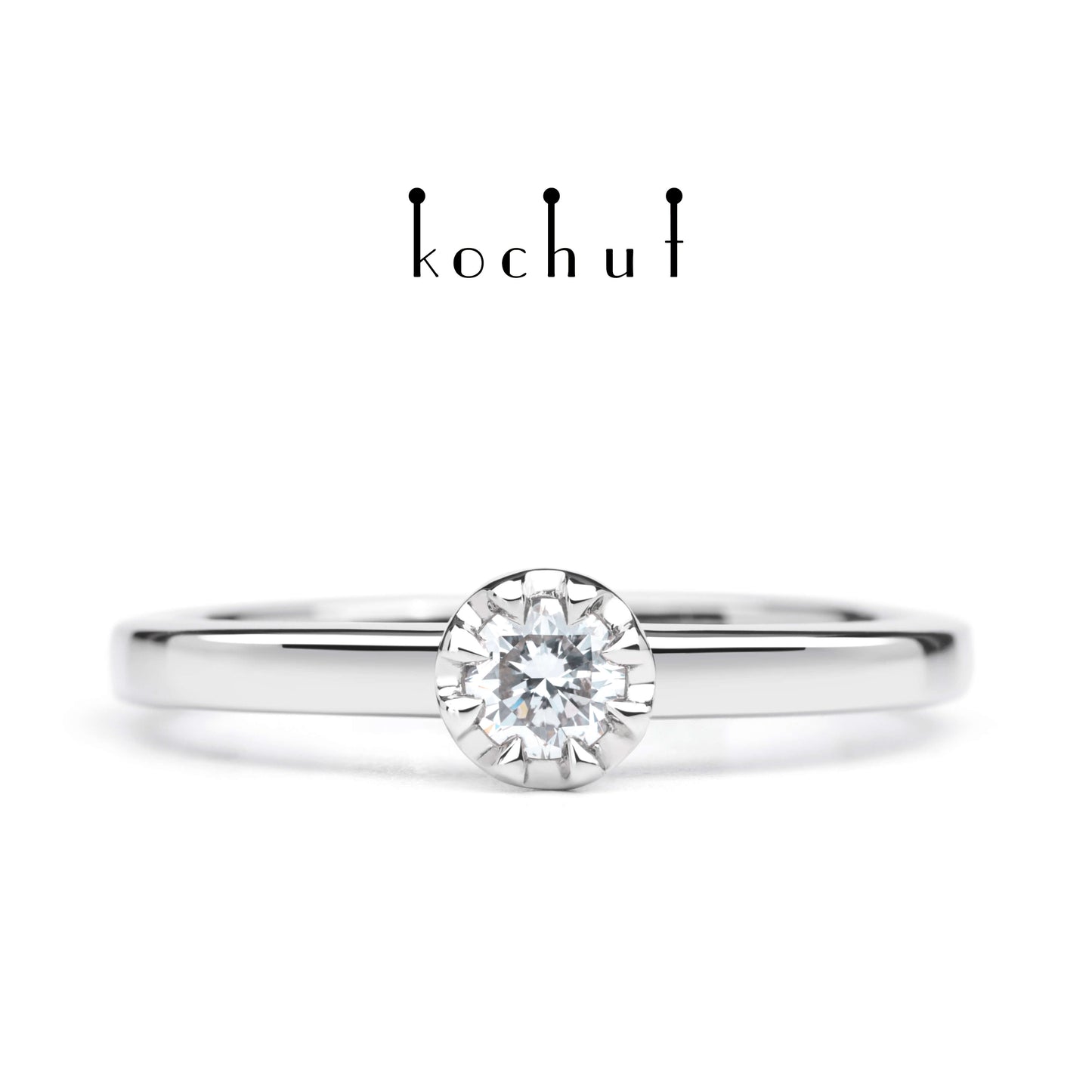Höhepunkte der Liebe — Platin-Verlobungsring mit Diamant