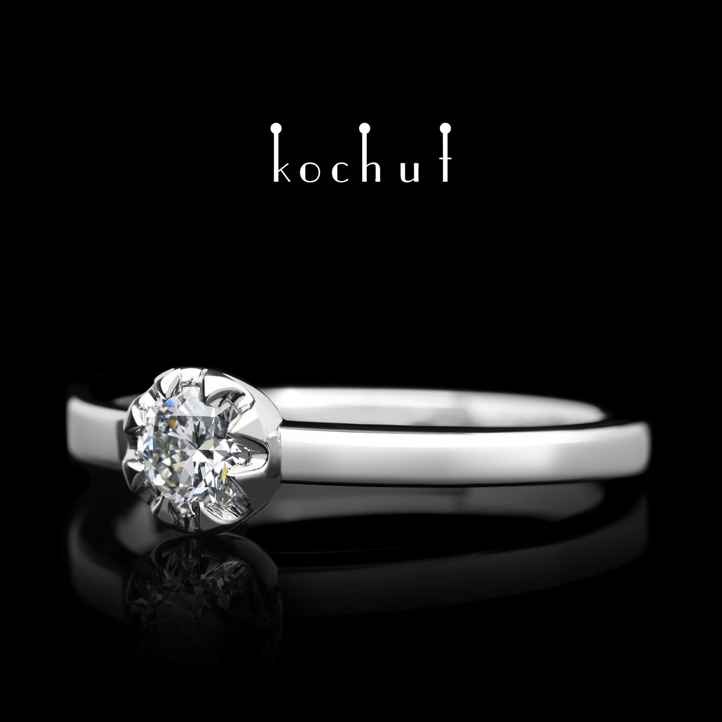 Höhepunkte der Liebe — Platin-Verlobungsring mit Diamant
