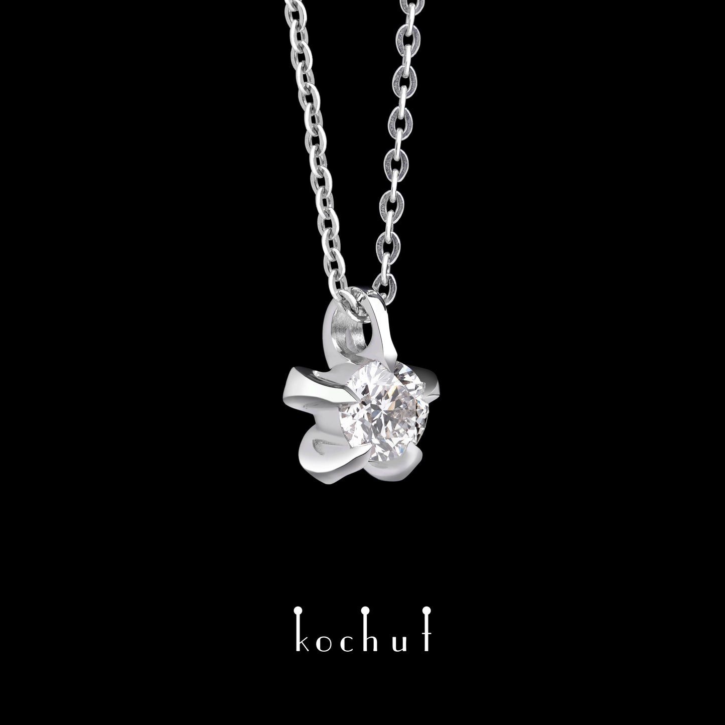 Infinity — Anhänger aus Weißgold mit Diamanten, überzogen mit weißem Rhodium