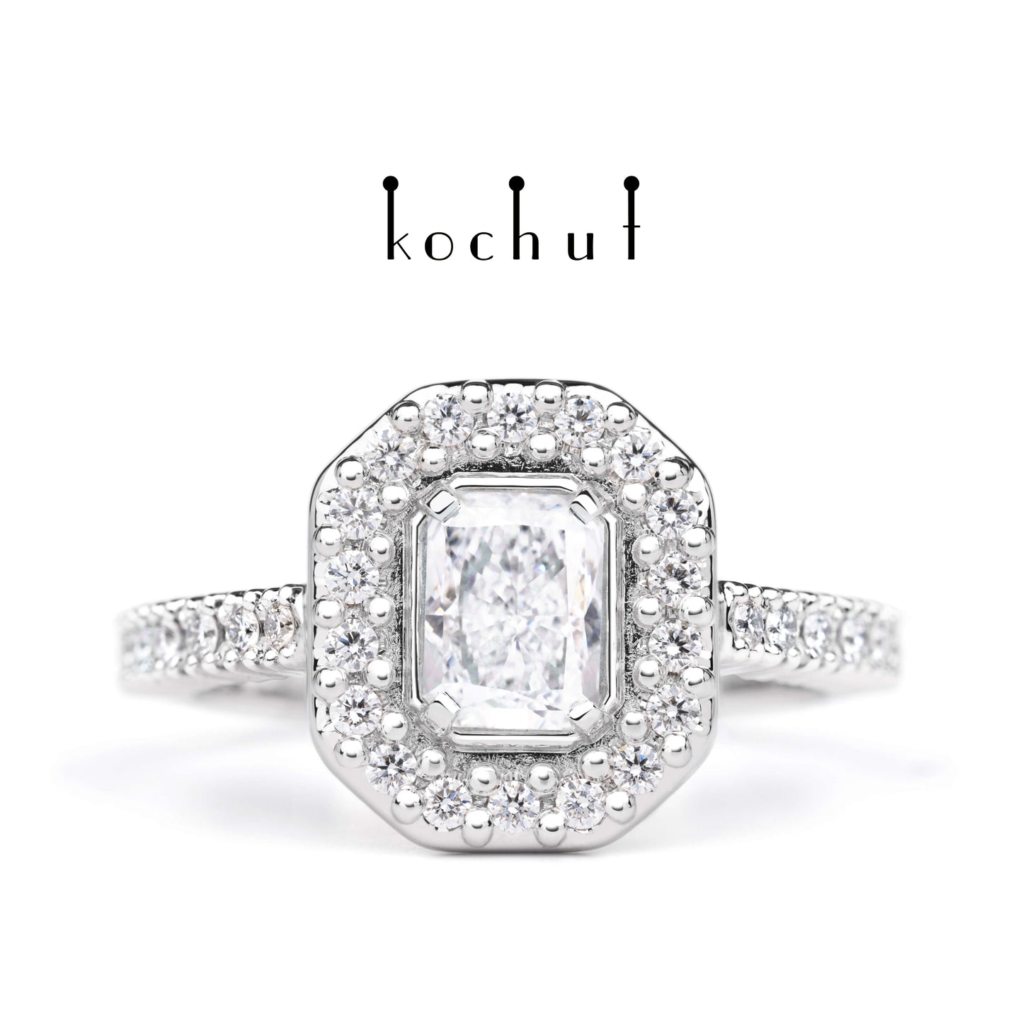 Majesty — Verlobungsring aus Weißgold mit Diamanten, platiert mit weißem Rhodium