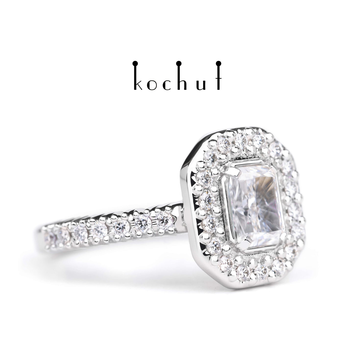 Majesty — Verlobungsring aus Weißgold mit Diamanten, platiert mit weißem Rhodium