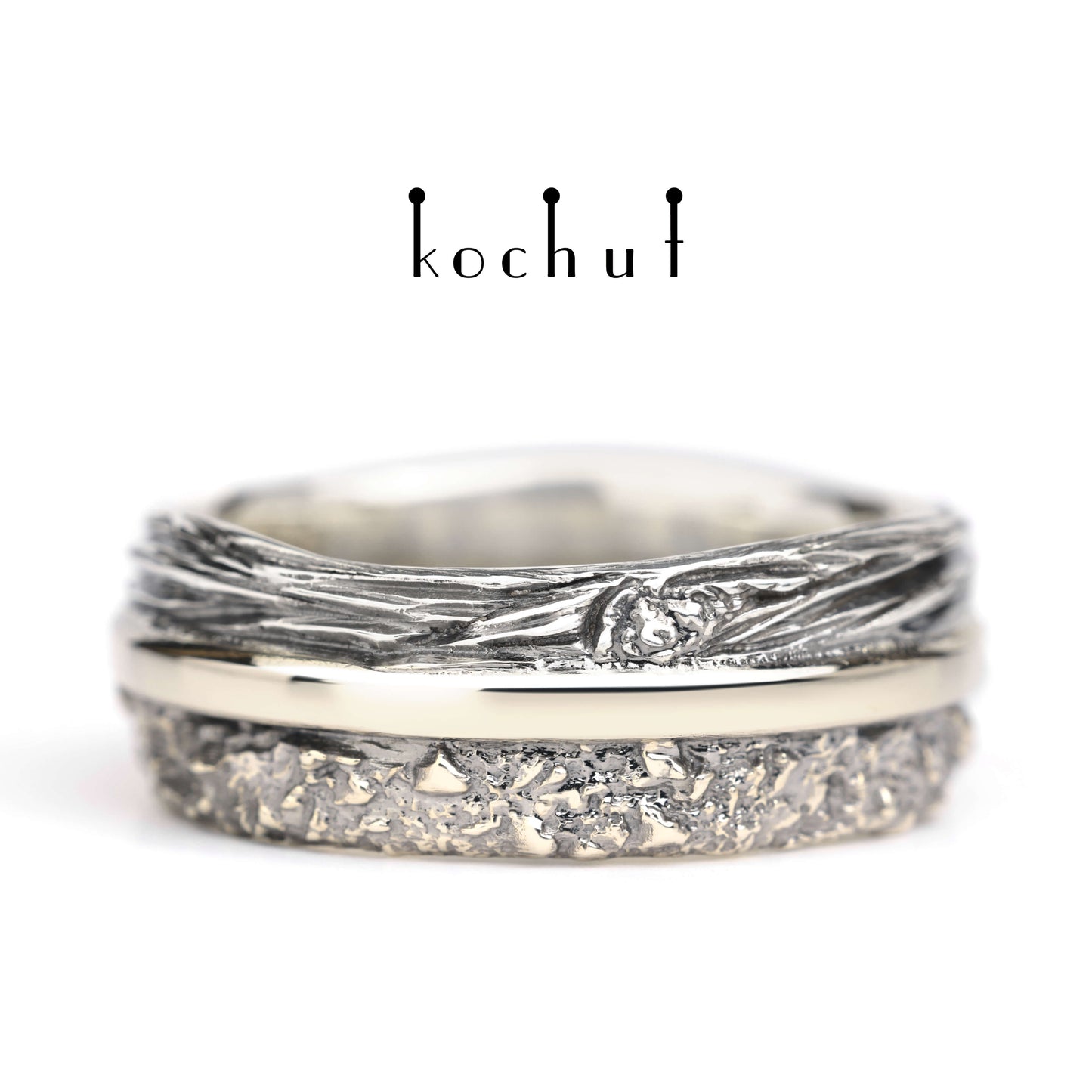 In Freude und Leid: Grundierung — Ring aus Weißgold und Silber, beschichtet mit schwarzem Rhodium