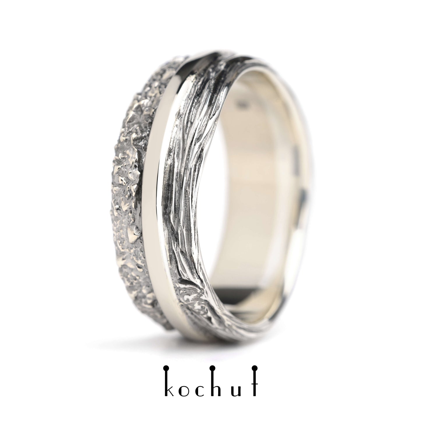 In Freude und Leid: Grundierung — Ring aus Weißgold und Silber, beschichtet mit schwarzem Rhodium