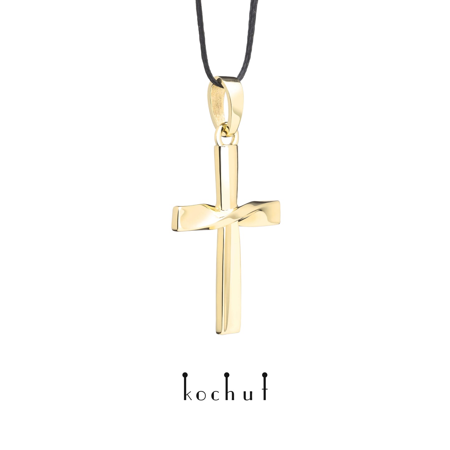Mobius-Band — Kreuz aus Gelbgold