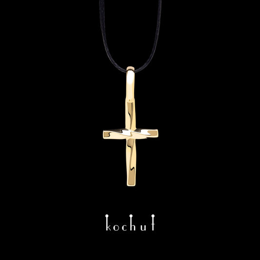 Miniaturisierte Mobius-Band — Kreuz aus Gelbgold