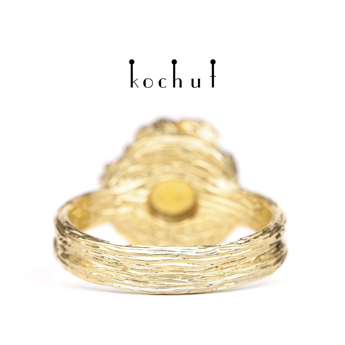 Pfingstrose — Ring aus Gelbgold mit Citrin