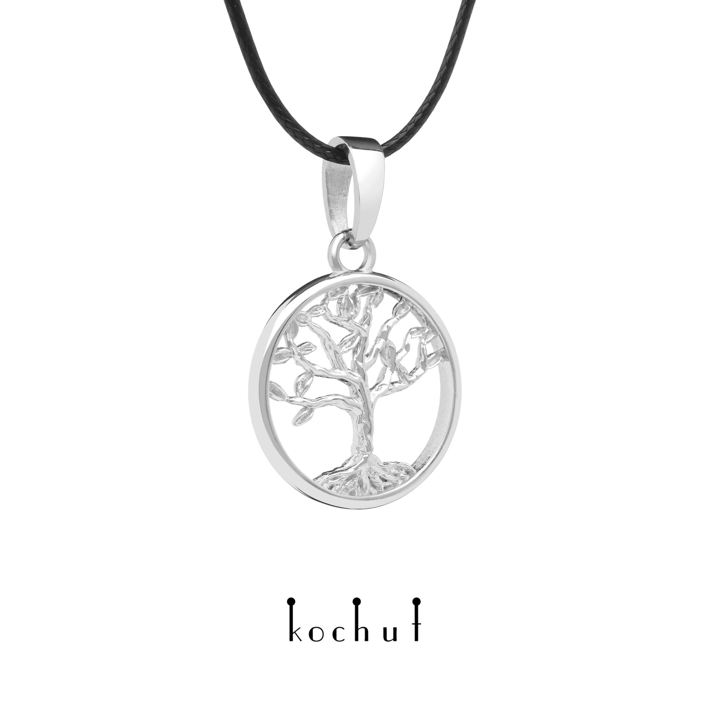 Baum des Lebens: Miniatur — Anhänger aus Weißgold, beschichtet mit Weißrhodium