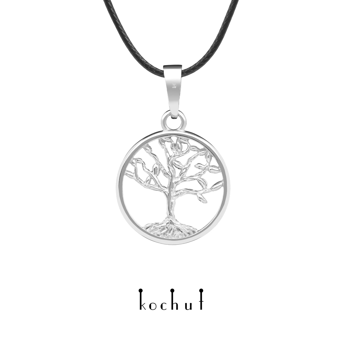 Baum des Lebens: Miniatur — Anhänger aus Weißgold, beschichtet mit Weißrhodium