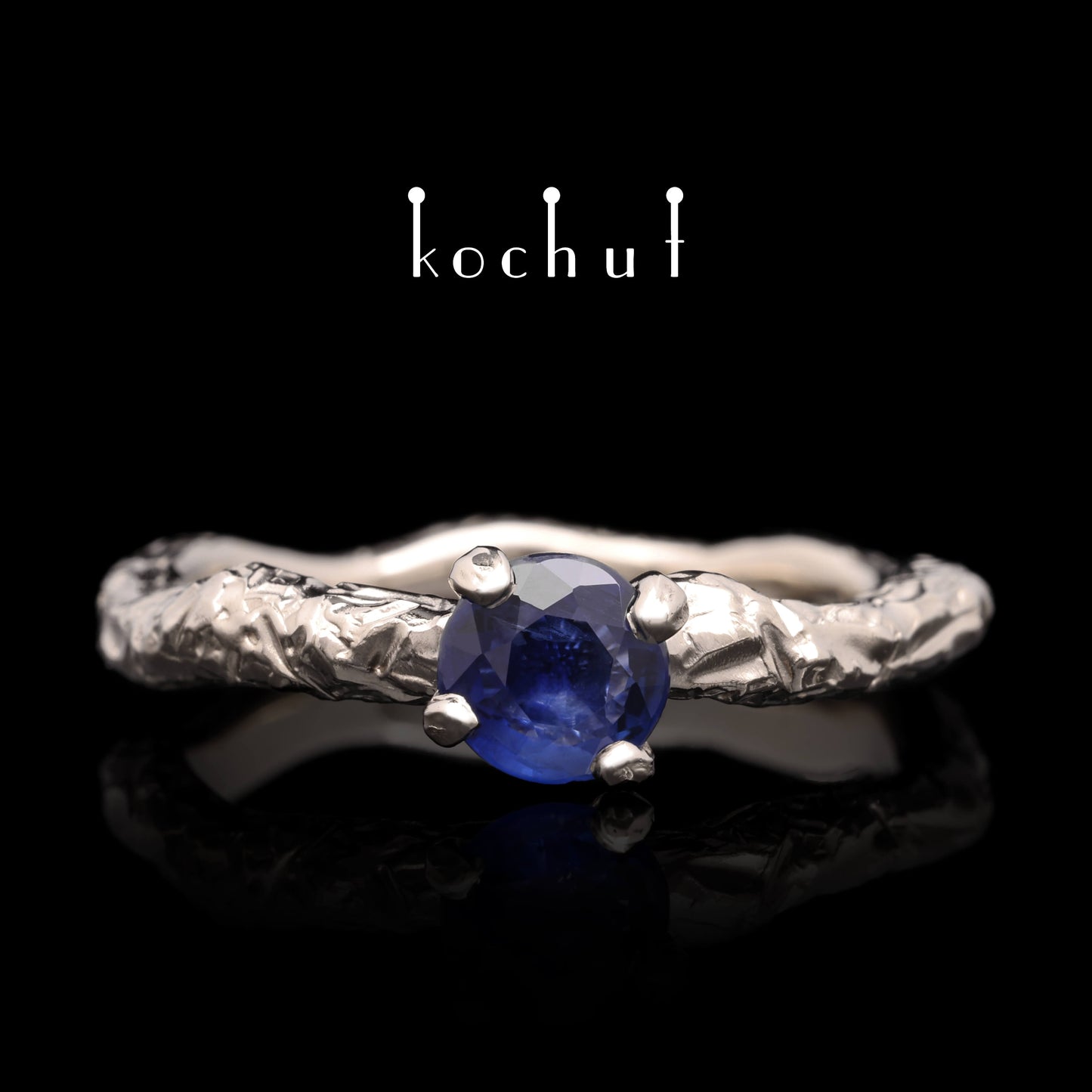 Valkyrie Zartheit — Ring aus Palladium 18K Gold mit Saphir