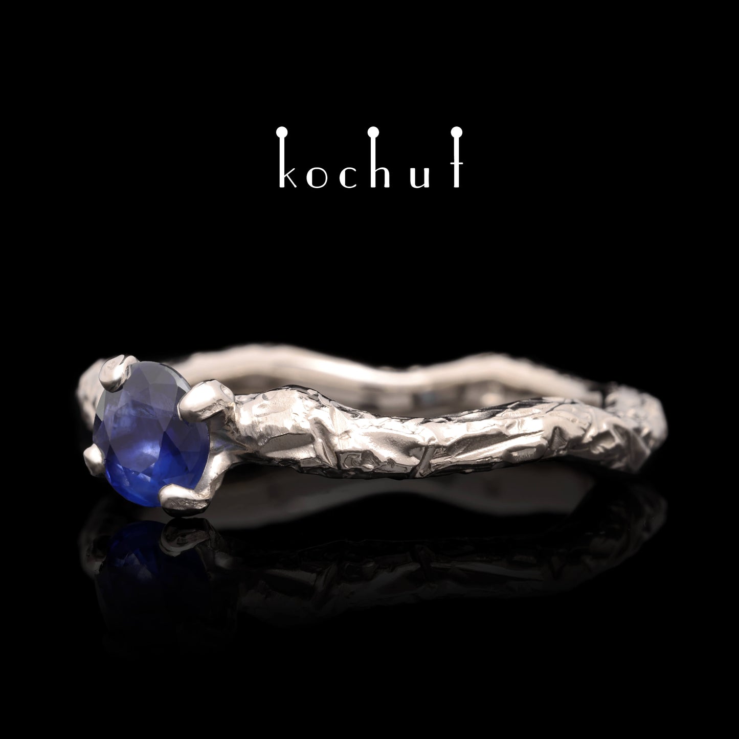 Valkyrie Zartheit — Ring aus Palladium 18K Gold mit Saphir