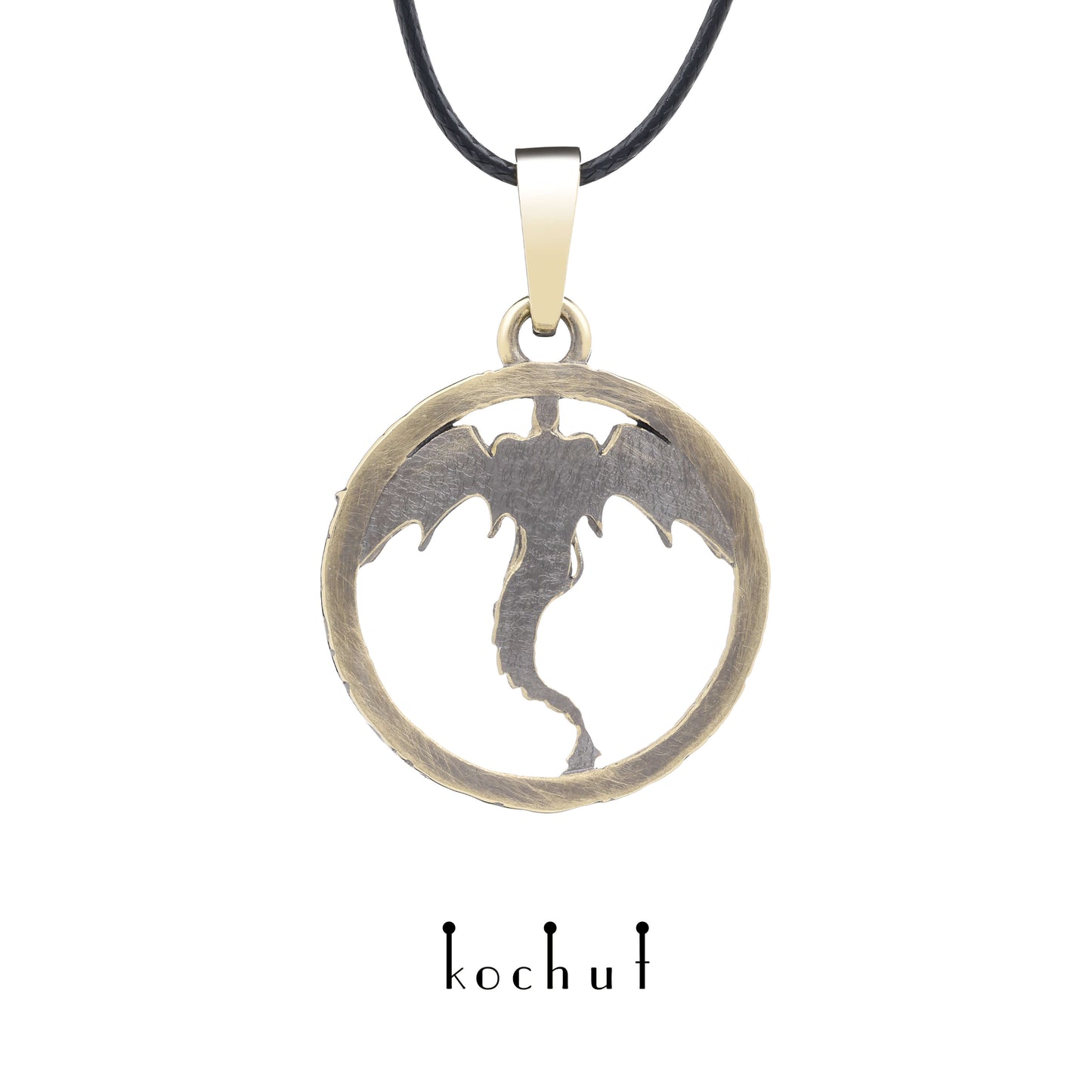 Dragon — Anhänger aus Gelbgold, beschichtet mit schwarzem Rhodium