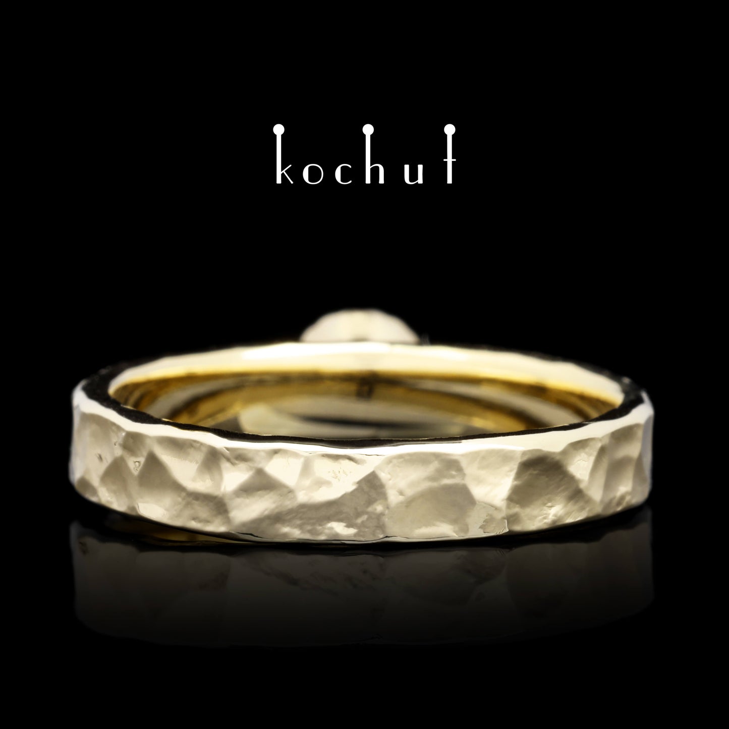 Thiamin — Ring aus Gelbgold mit Tsavorit
