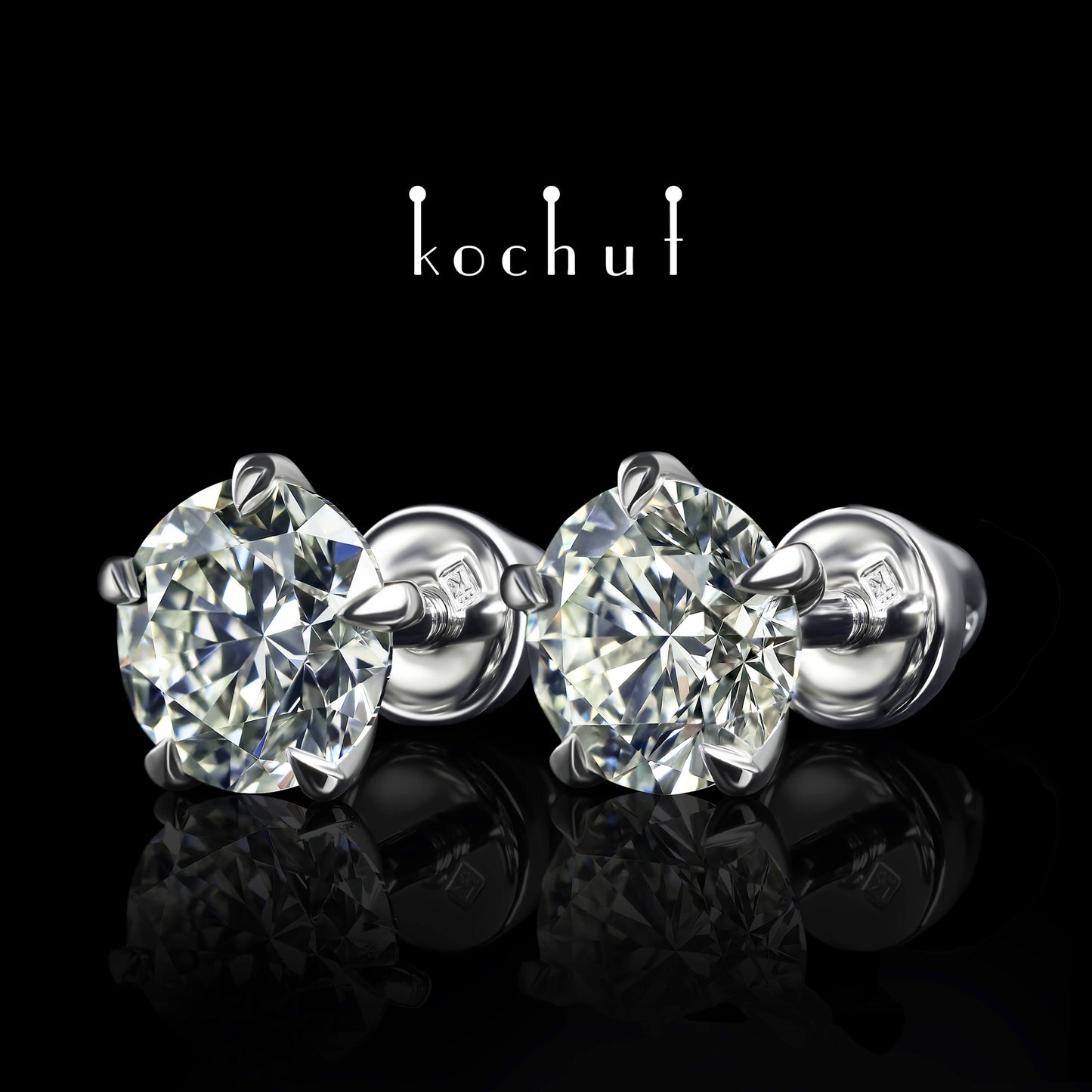 Infinity — Ohrringe aus Weißgold mit Diamanten, beschichtet mit weißem Rhodium