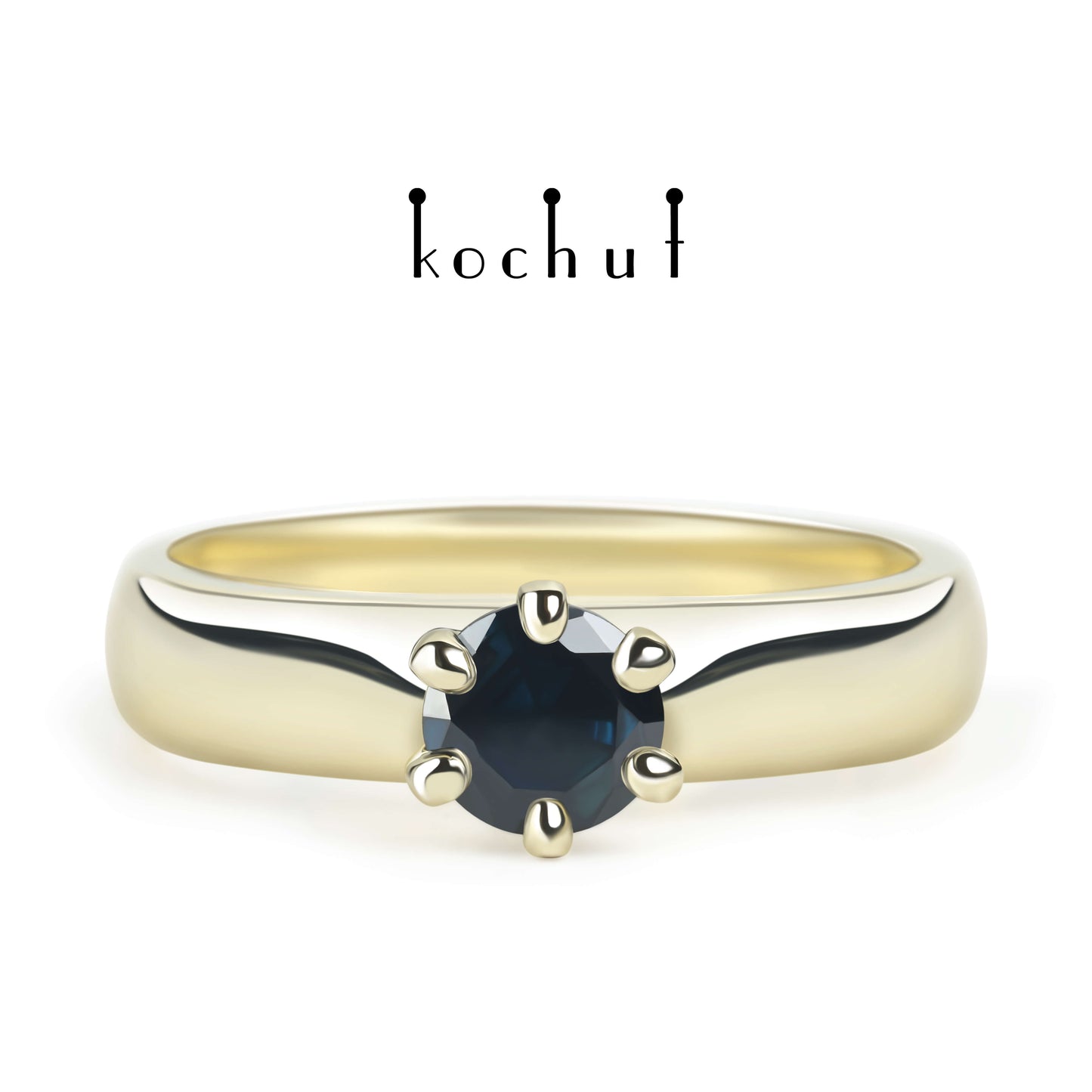 Persephone — Ring aus Gelbgold mit Saphir
