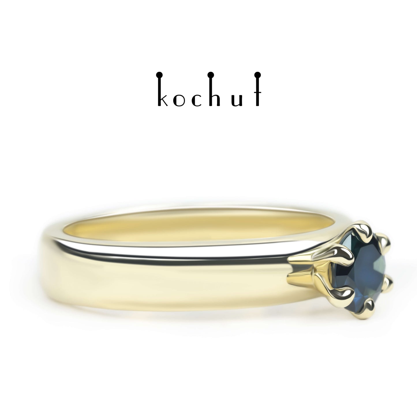 Persephone — Ring aus Gelbgold mit Saphir