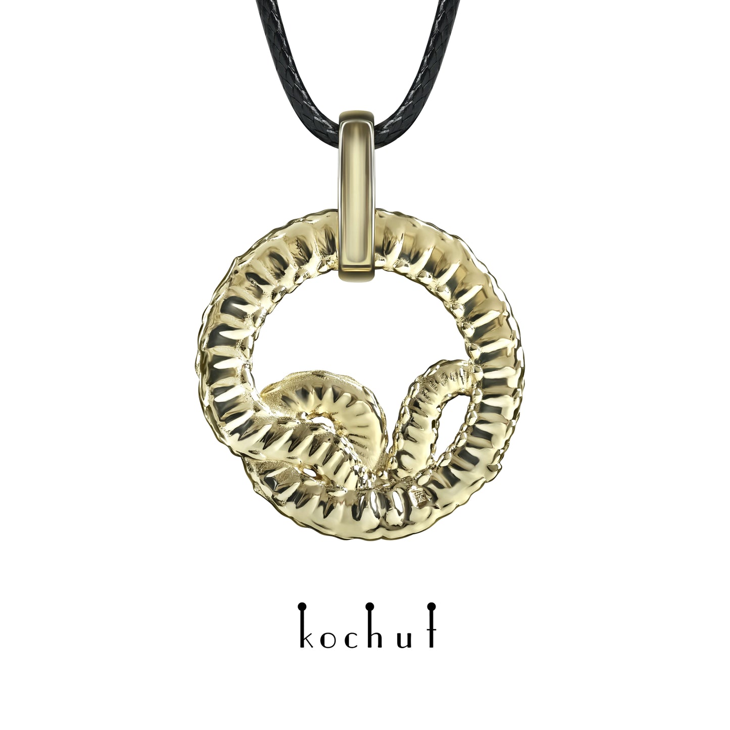 Schlange — Gelbgold-Anhänger mit Diamanten