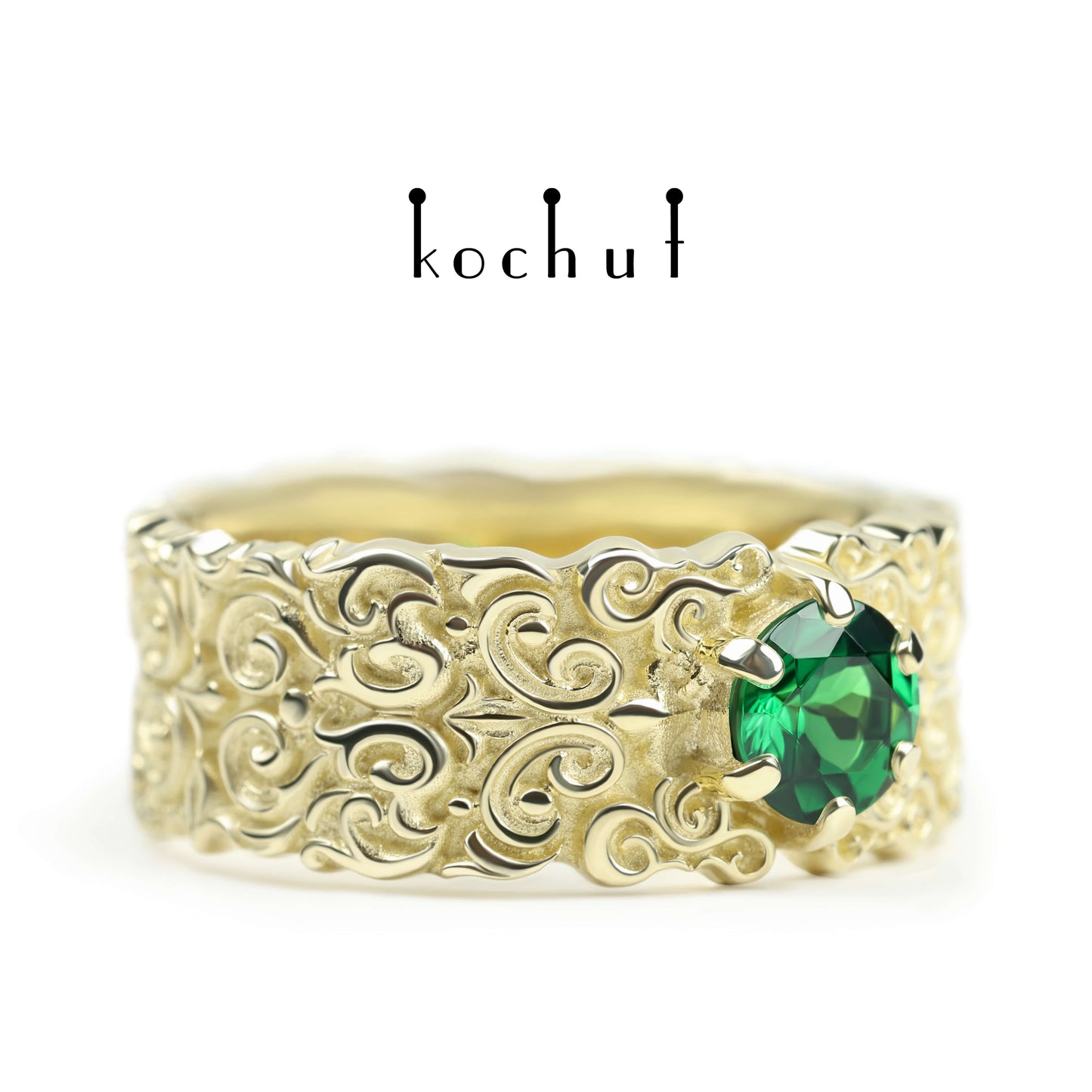 Notre-Dame — Ring aus Gelbgold mit Tsavorit