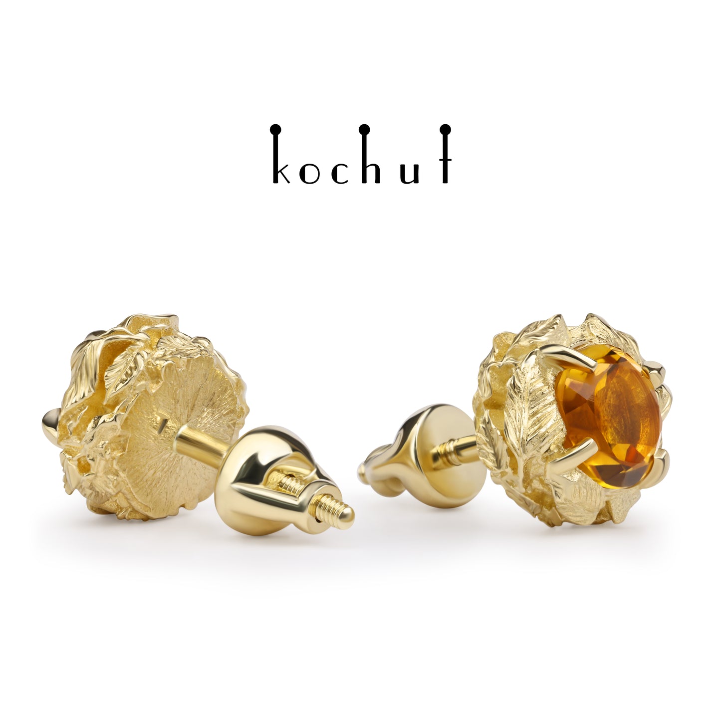 Sonniger Wald — Ohrringe aus Gelbgold mit Citrinen