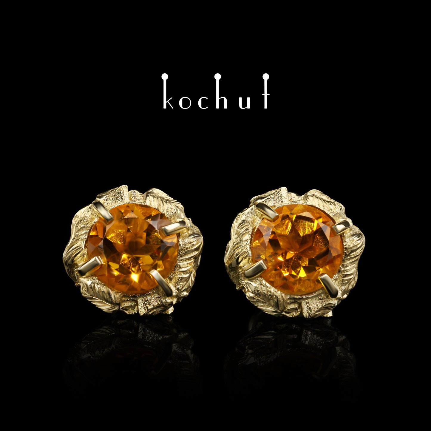 Sonniger Wald — Ohrringe aus Gelbgold mit Citrinen