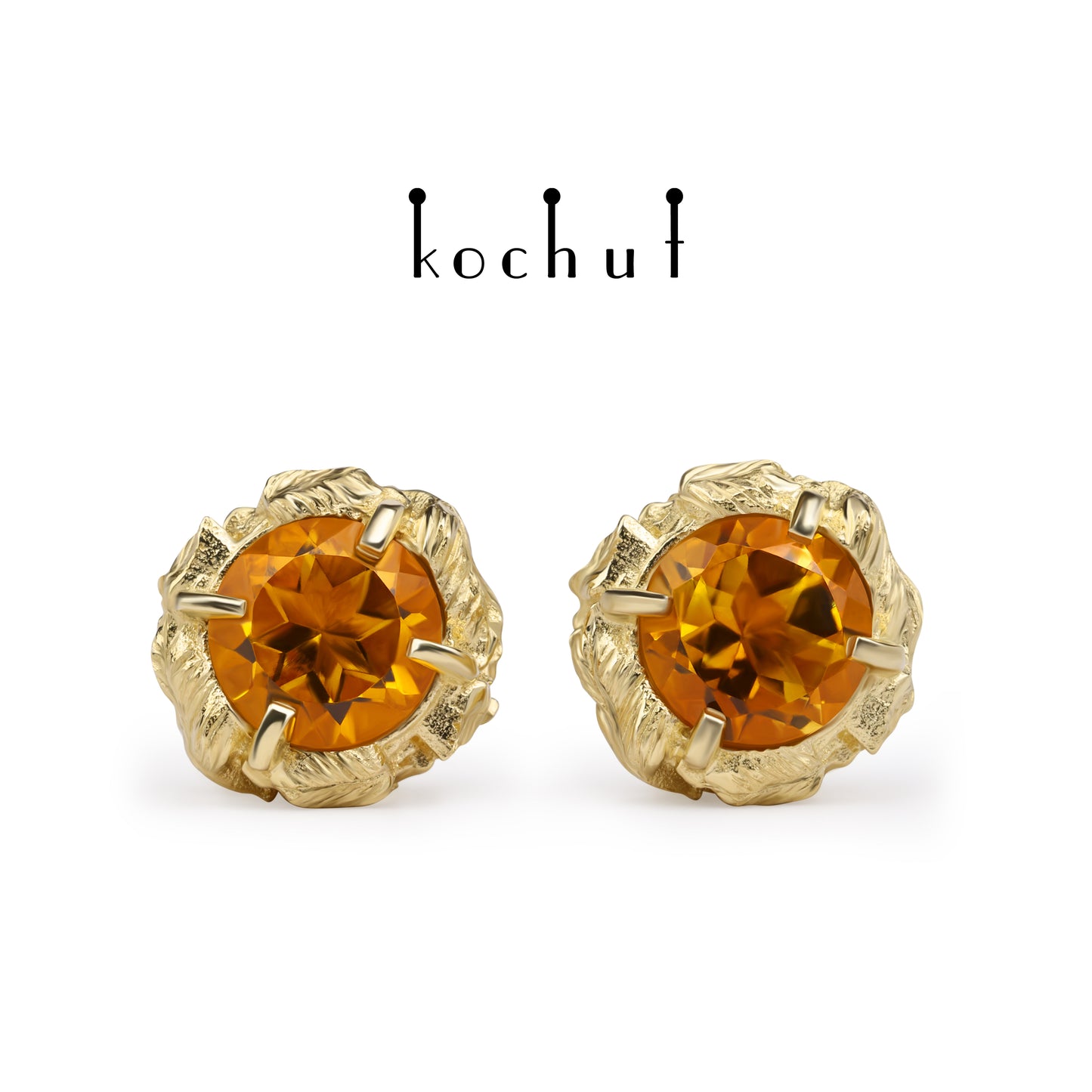 Sonniger Wald — Ohrringe aus Gelbgold mit Citrinen