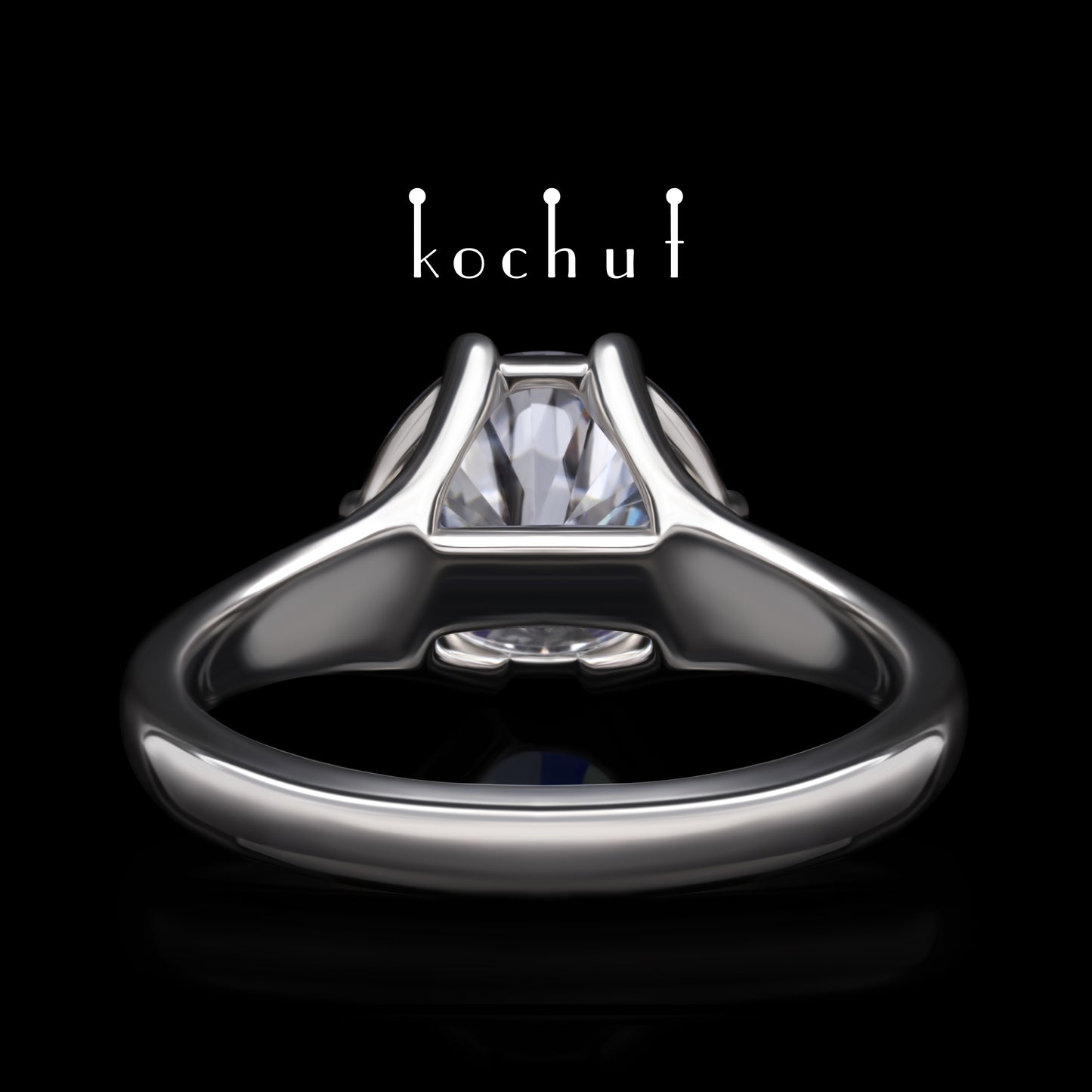 Melian — Verlobungsring aus Weißgold mit einem Diamanten, rhodiniert mit Weißrhythm.