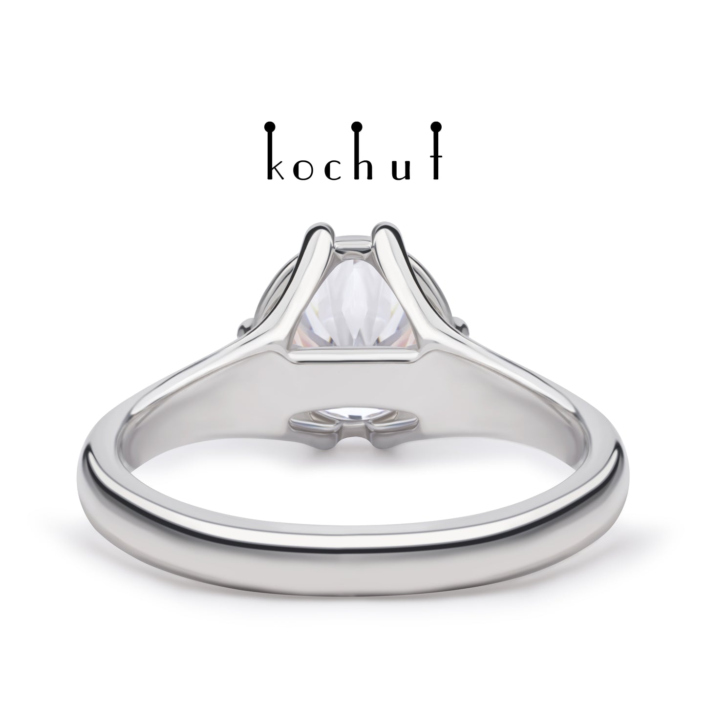 Melian — Verlobungsring aus Weißgold mit einem Diamanten, rhodiniert mit Weißrhythm.