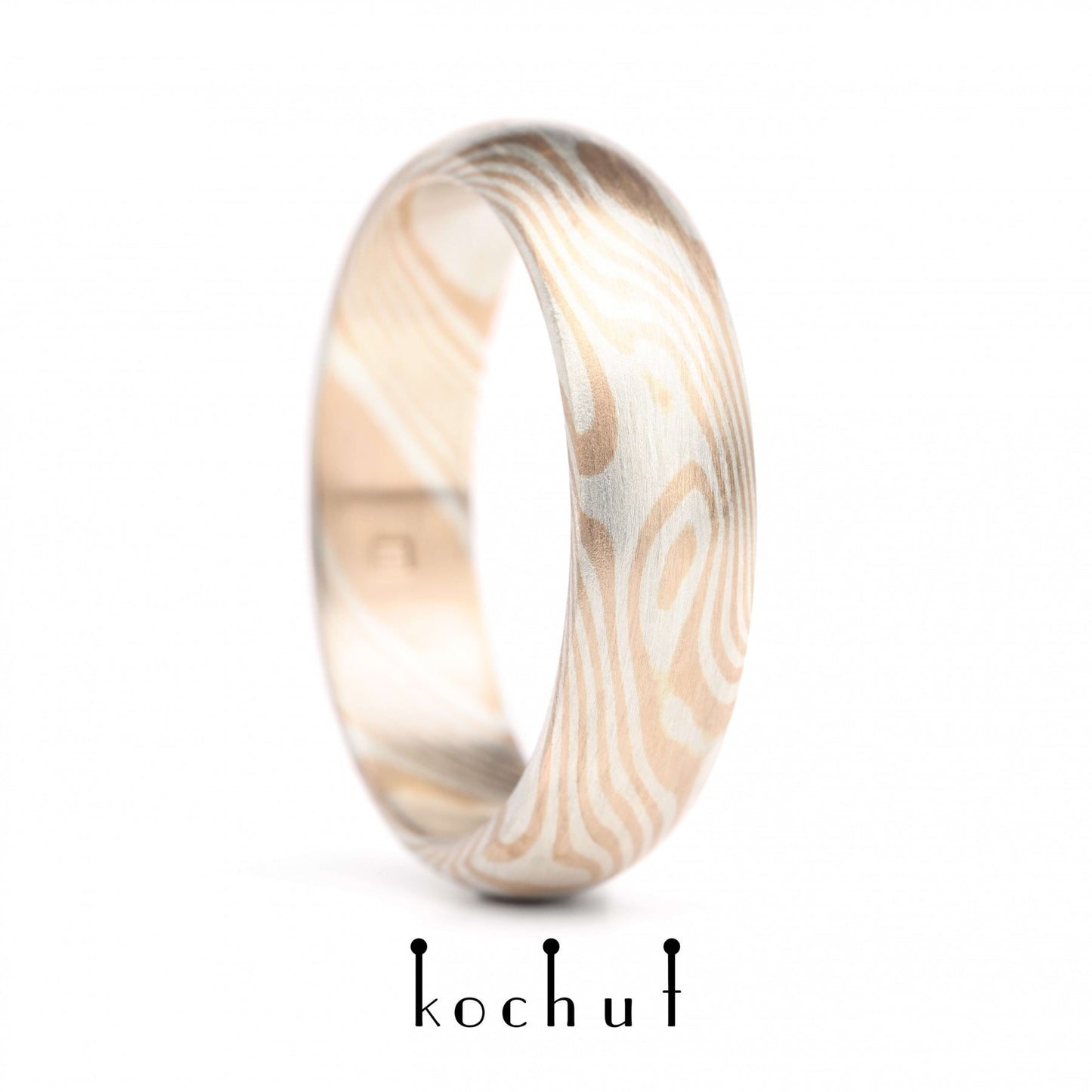 Sophora — Mokume-Ehering aus Silber und Rotgold