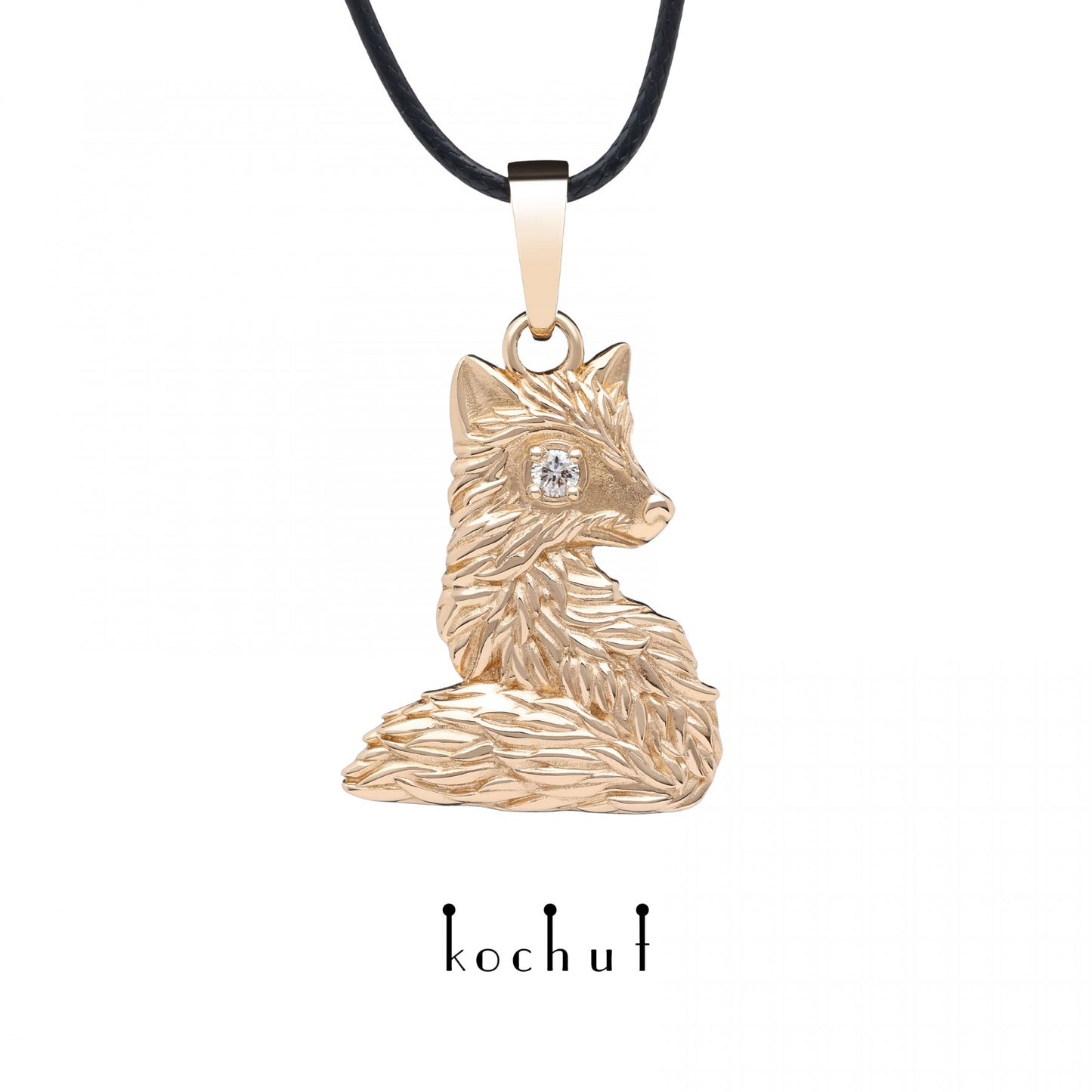 Kleiner Fuchs – Anhänger aus Rotgold mit Diamant