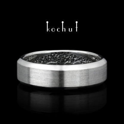 Lebensbaum: Stiele — Ring aus oxidiertem Silber