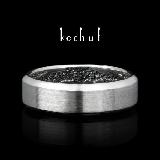 Lebensbaum: Stiele — Ring aus oxidiertem Silber