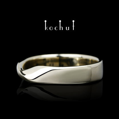 Möbiusband: breit — Ehering aus Weißgold (4.4 mm)