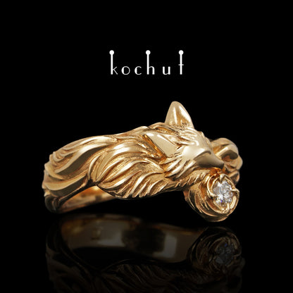 Kleiner Fuchs - Ring aus Rotgold mit Diamant