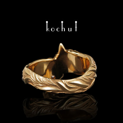 Kleiner Fuchs - Ring aus Rotgold mit Diamant