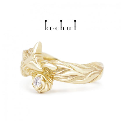 Kleiner Fuchs – Ring aus Gelbgold mit Diamant