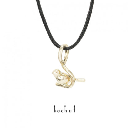 Vögelchen — Anhänger aus Gelbgold 14K