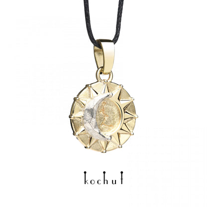 Sun and Moon — Anhänger aus Gelbgold und Silber