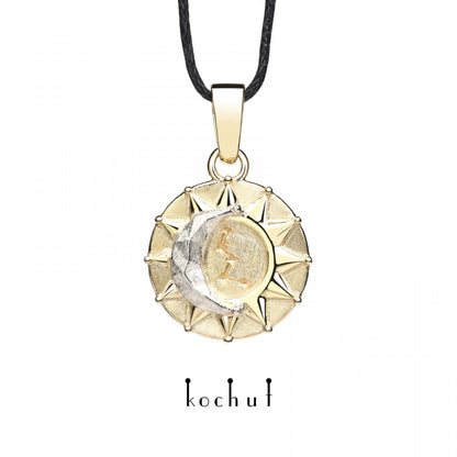 Sun and Moon — Anhänger aus Gelbgold und Silber
