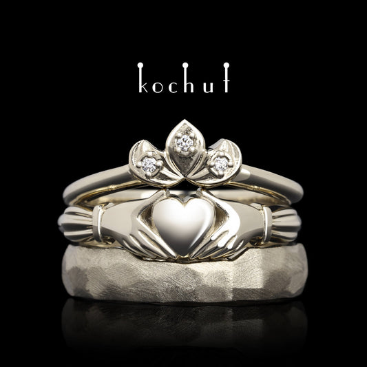 Claddachian — Schmuckset aus Weißgold mit Diamanten