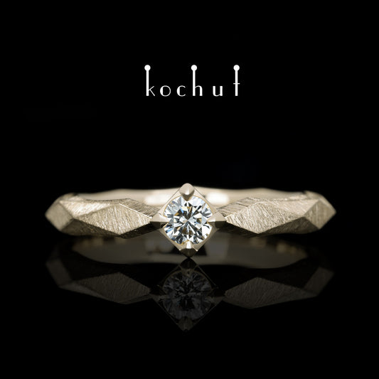 Meine Königin - Verlobungsring aus Weißgold mit Diamant(0,13 ct)