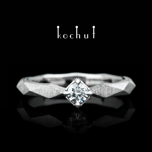 Meine Königin - Verlobungsring aus Platin mit Diamant (0,13 ct)