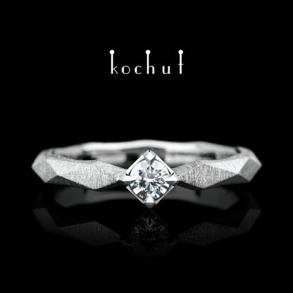 Meine Königin - Verlobungsring aus Platin mit Diamant (0,13 ct)
