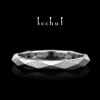 König und Königin — Ehering aus Weißgold, überzogen mit weißem Rhodium